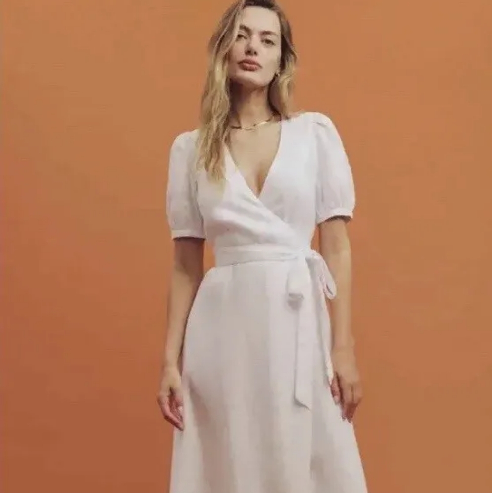 Reformation Weiss Linen Dress in White